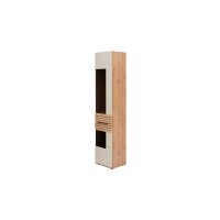 Interliving Wohnzimmer Serie 2032 - Vitrine Sandbeige & Risseiche - dreiteilig, Länge ca. 150 cm