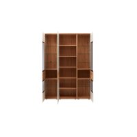 Interliving Wohnzimmer Serie 2032 - Vitrine Sandbeige & Risseiche - dreiteilig, Länge ca. 150 cm