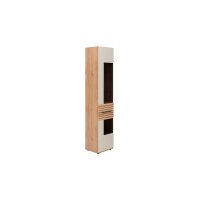 Interliving Wohnzimmer Serie 2032 - Vitrine Sandbeige & Risseiche - dreiteilig, Länge ca. 150 cm