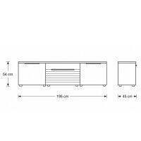 Interliving Wohnzimmer Serie 2032 - Wohnwand Grau & Risseiche - Länge ca. 315 cm