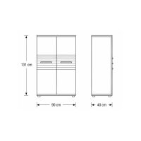 Interliving Wohnzimmer Serie 2032 - Wohnwand Grau & Risseiche - Länge ca. 315 cm