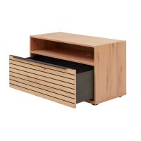 Interliving Wohnzimmer Serie 2032 - Lowboard Sandbeige & Balkenbuche - dreiteilig, Länge ca. 210 cm