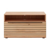 Interliving Wohnzimmer Serie 2032 - Lowboard Sandbeige & Balkenbuche - dreiteilig, Länge ca. 210 cm