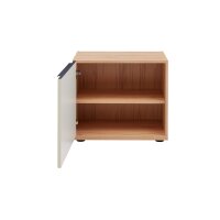 Interliving Wohnzimmer Serie 2032 - Lowboard Sandbeige & Balkenbuche - dreiteilig, Länge ca. 210 cm