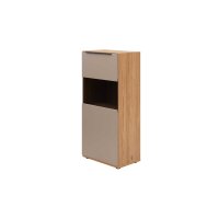 Interliving Wohnzimmer Serie 2032 - Highboard Grau & Risseiche - drei Türen, Breite ca. 180 cm