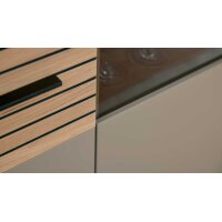 Interliving Wohnzimmer Serie 2032 - Highboard Grau & Risseiche - drei Türen, Breite ca. 180 cm