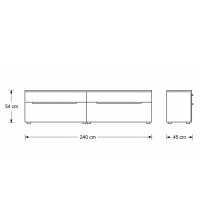 Interliving Wohnzimmer Serie 2032 - Wohnwand Risseiche - Länge ca. 345 cm