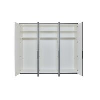 Interliving Schlafzimmer Serie 1210 – Kleiderschrank Seidengrau & Basalt - sechs Türen, Breite ca. 299 cm