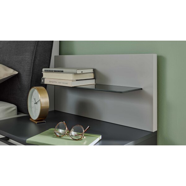 Interliving Schlafzimmer Serie 1207 – Paneel links, Breite ca. 46 cm - Satingrau