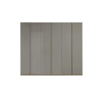 Interliving Schlafzimmer Serie 1210 – Kleiderschrank Taupe & Balkeneiche - sechs Türen, Breite ca. 299 cm