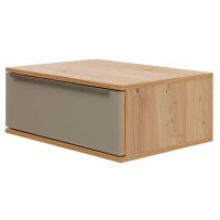 Interliving Schlafzimmer Serie 1210 – Hänge-Nachtkonsole Taupe & Balkeneiche - eine Schublade, Breite ca. 60 cm