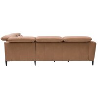 Interliving Sofa Serie 4461 - Ecksofa haselnussfarbenes Leder Evita & schwarze Aluminiumfüße - Stellfläche ca. 292 x 244 cm