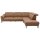 Interliving Sofa Serie 4461 - Ecksofa haselnussfarbenes Leder Evita & schwarze Aluminiumfüße - Stellfläche ca. 292 x 244 cm