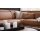 Interliving Sofa Serie 4461 - Ecksofa haselnussfarbenes Leder Evita & schwarze Aluminiumfüße - Stellfläche ca. 292 x 244 cm