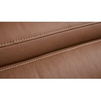 Interliving Sofa Serie 4461 - XXL-Hocker haselnussfarbenes Leder Evita & schwarze Aluminiumfüße - ca. 120 x 65 cm