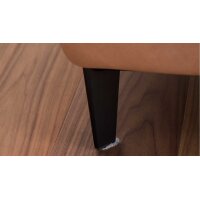 Interliving Sofa Serie 4461 - XXL-Hocker haselnussfarbenes Leder Evita & schwarze Aluminiumfüße - ca. 120 x 65 cm