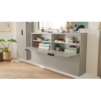 Interliving Garderobe Serie 6012 - Garderoben-Set graubeiger Mattlack - fünfteilig