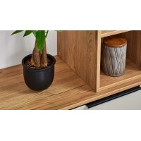 Interliving Wohnzimmer Serie 2032 - Sideboard mit Regalkombination Sandbeige & Risseiche - Länge ca. 210 cm