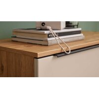 Interliving Wohnzimmer Serie 2032 - Sideboard mit Regalkombination Sandbeige & Risseiche - Länge ca. 210 cm