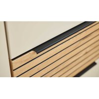 Interliving Wohnzimmer Serie 2032 - Sideboard mit Regalkombination Sandbeige & Risseiche - Länge ca. 210 cm