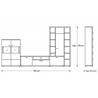 Interliving Wohnzimmer Serie 2110 - Wohnwand Alteiche -...