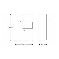 Interliving Wohnzimmer Serie 2110 - Highboard Alteiche -...