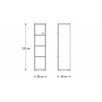 Interliving Wohnzimmer Serie 2110 - Highboard Alteiche - zweiteilig, Breite ca. 90 cm