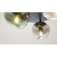 Interliving Leuchten Serie 9350 - Deckenlampe Glas in Amber, Grün & Rauch - Durchmesser ca. 39 cm