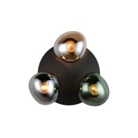 Interliving Leuchten Serie 9350 - Deckenlampe Glas in Amber, Grün & Rauch - Durchmesser ca. 39 cm
