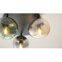 Interliving Leuchten Serie 9350 - Deckenlampe Glas in Amber, Grün & Rauch - Durchmesser ca. 39 cm