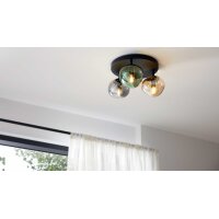 Interliving Leuchten Serie 9350 - Deckenlampe Glas in Amber, Grün & Rauch - Durchmesser ca. 39 cm