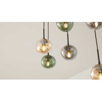 Interliving Leuchten Serie 9350 - Hängelampe Glas in Amber, Grün & Rauch - sechs Lampenschirme