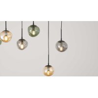 Interliving Leuchten Serie 9350 - Hängelampe Glas in Amber, Grün & Rauch - sechs Lampenschirme