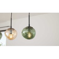 Interliving Leuchten Serie 9350 - Hängelampe Glas in Amber, Grün & Rauch - drei Lampenschirme