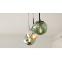 Interliving Leuchten Serie 9350 - Hängelampe Glas in Amber, Grün & Rauch - drei Lampenschirme