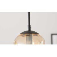 Interliving Leuchten Serie 9350 - Hängelampe Glas in Amber, Grün & Rauch - drei Lampenschirme