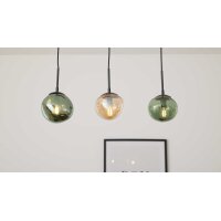 Interliving Leuchten Serie 9350 - Hängelampe Glas in Amber, Grün & Rauch - drei Lampenschirme