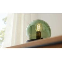 Interliving Leuchten Serie 9350 - Tischlampe grünes Glas - Höhe ca. 19 cm