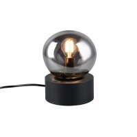 Interliving Leuchten Serie 9350 - Tischlampe rauchfarbenes Glas - Höhe ca. 19 cm