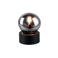 Interliving Leuchten Serie 9350 - Tischlampe rauchfarbenes Glas - Höhe ca. 19 cm