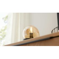 Interliving Leuchten Serie 9350 - Tischlampe amberfarbenes Glas - Höhe ca. 19 cm