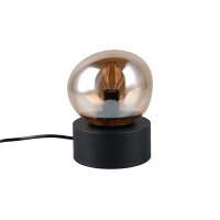 Interliving Leuchten Serie 9350 - Tischlampe amberfarbenes Glas - Höhe ca. 19 cm