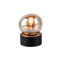 Interliving Leuchten Serie 9350 - Tischlampe amberfarbenes Glas - Höhe ca. 19 cm