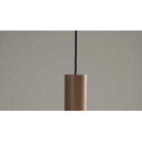 Interliving Leuchten Serie 9351 - Hängelampe warmgraues & kaffeefarbenes Metall - drei Lampenschirme