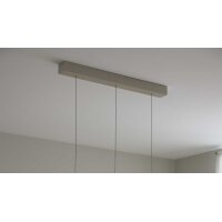 Interliving Leuchten Serie 9351 - Hängelampe warmgraues & kaffeefarbenes Metall - drei Lampenschirme