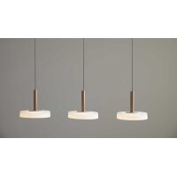 Interliving Leuchten Serie 9351 - Hängelampe warmgraues & kaffeefarbenes Metall - drei Lampenschirme
