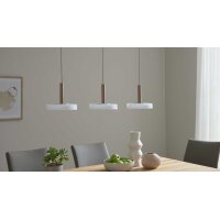 Interliving Leuchten Serie 9351 - Hängelampe warmgraues & kaffeefarbenes Metall - drei Lampenschirme