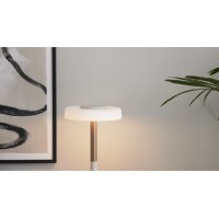 Interliving Leuchten Serie 9351 - Tischlampe warmgraues & kaffeefarbenes Metall - Höhe ca. 35 cm