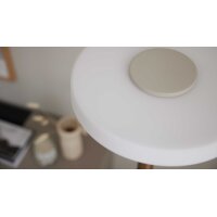 Interliving Leuchten Serie 9351 - Tischlampe warmgraues & kaffeefarbenes Metall - Höhe ca. 35 cm