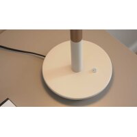 Interliving Leuchten Serie 9351 - Tischlampe warmgraues & kaffeefarbenes Metall - Höhe ca. 35 cm